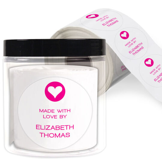 Modern Heart Round Gift Stickers in a Jar